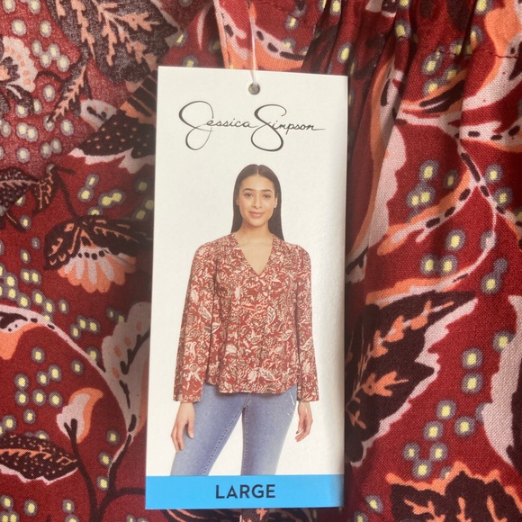 NWT  large Jessica Simpson long sleeve top - Picture 5 of 6